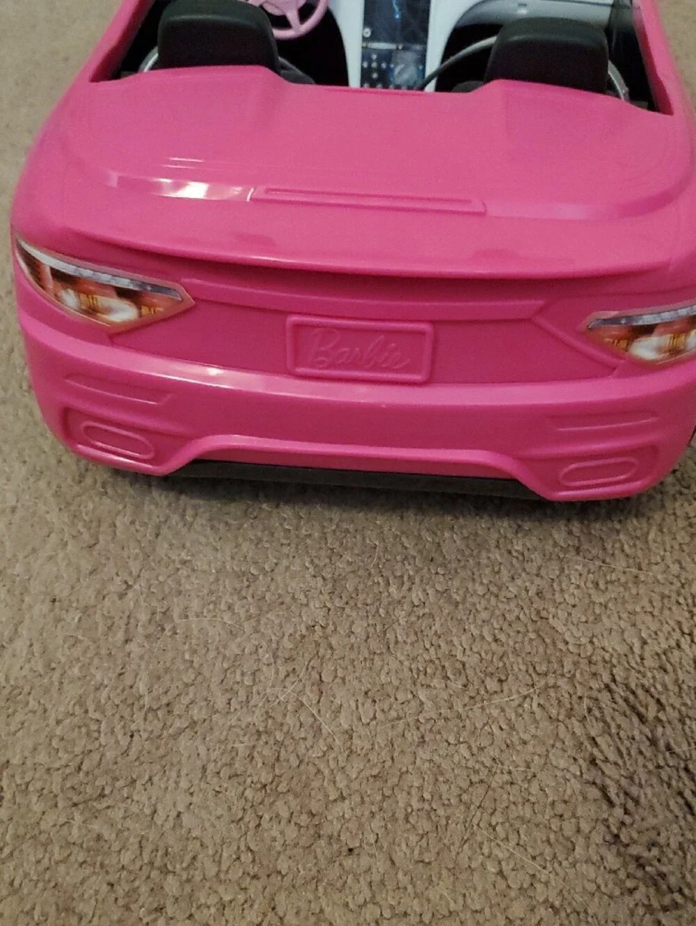 Barbie Hot Pink Convertible Play Car with Black Seats